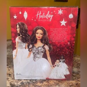 2021 Holiday Barbie Elegant Doll in White and Silver Dress